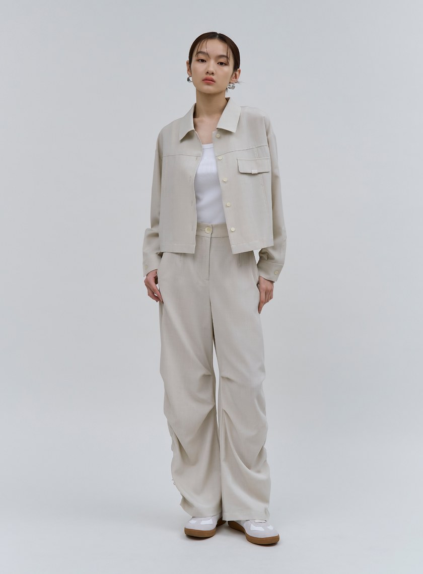 個性雙色織紋襯衫外套