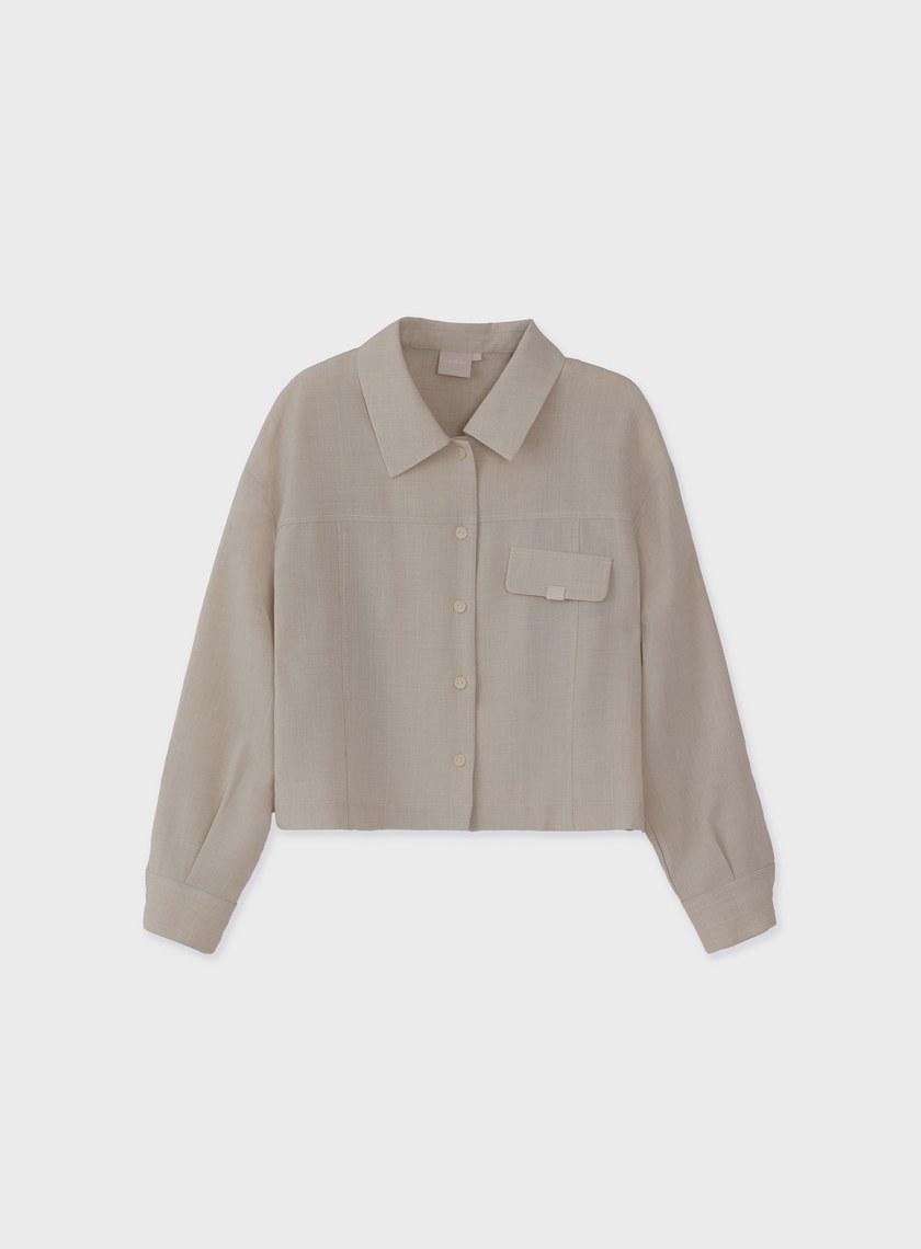 個性雙色織紋襯衫外套