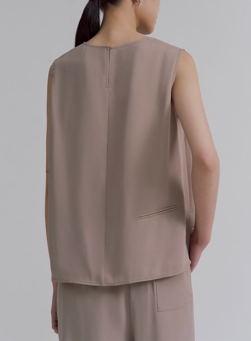 優雅輕盈鏤空無袖上衣