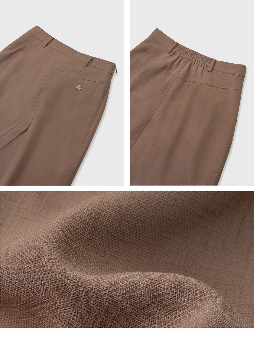 不對稱交曡開衩中長裙