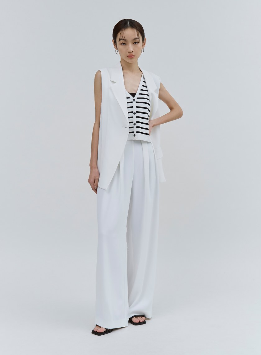 流動感立體外褶寬褲