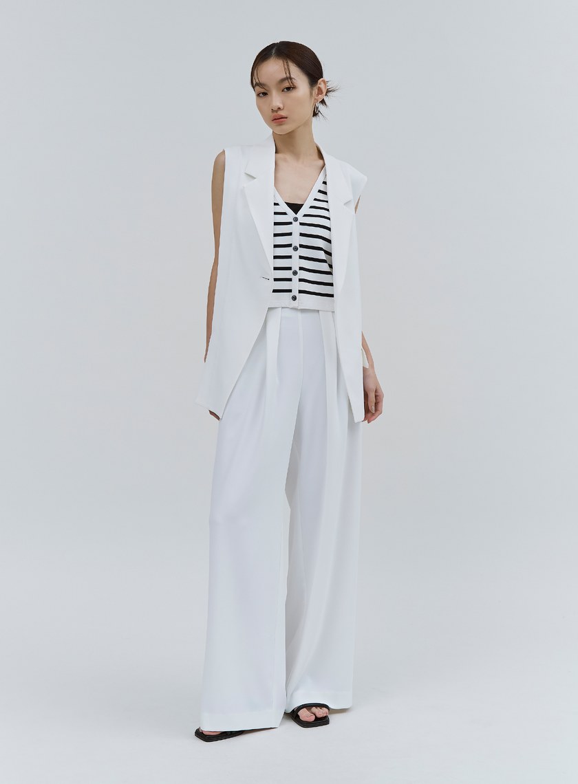 流動感立體外褶寬褲