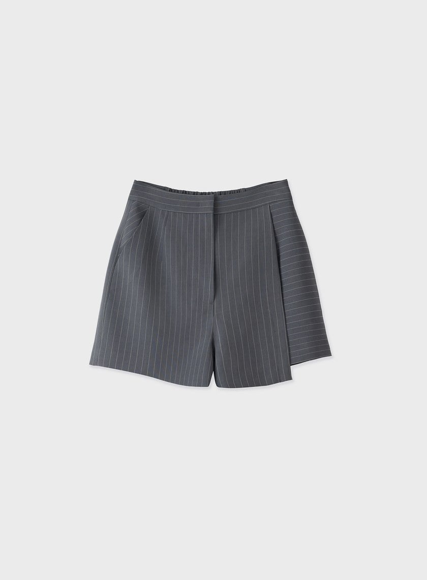 率性細條紋活片短褲