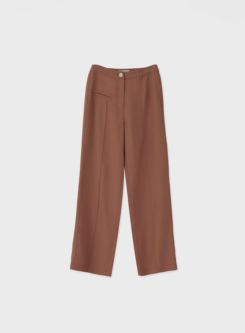 修身不對稱中線直筒褲