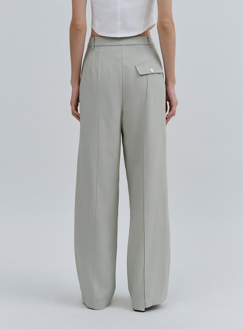 修身不對稱中線直筒褲