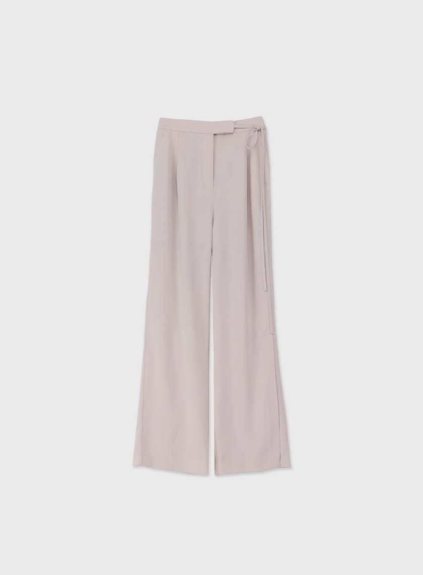 優雅輕盈綁帶直筒寬褲