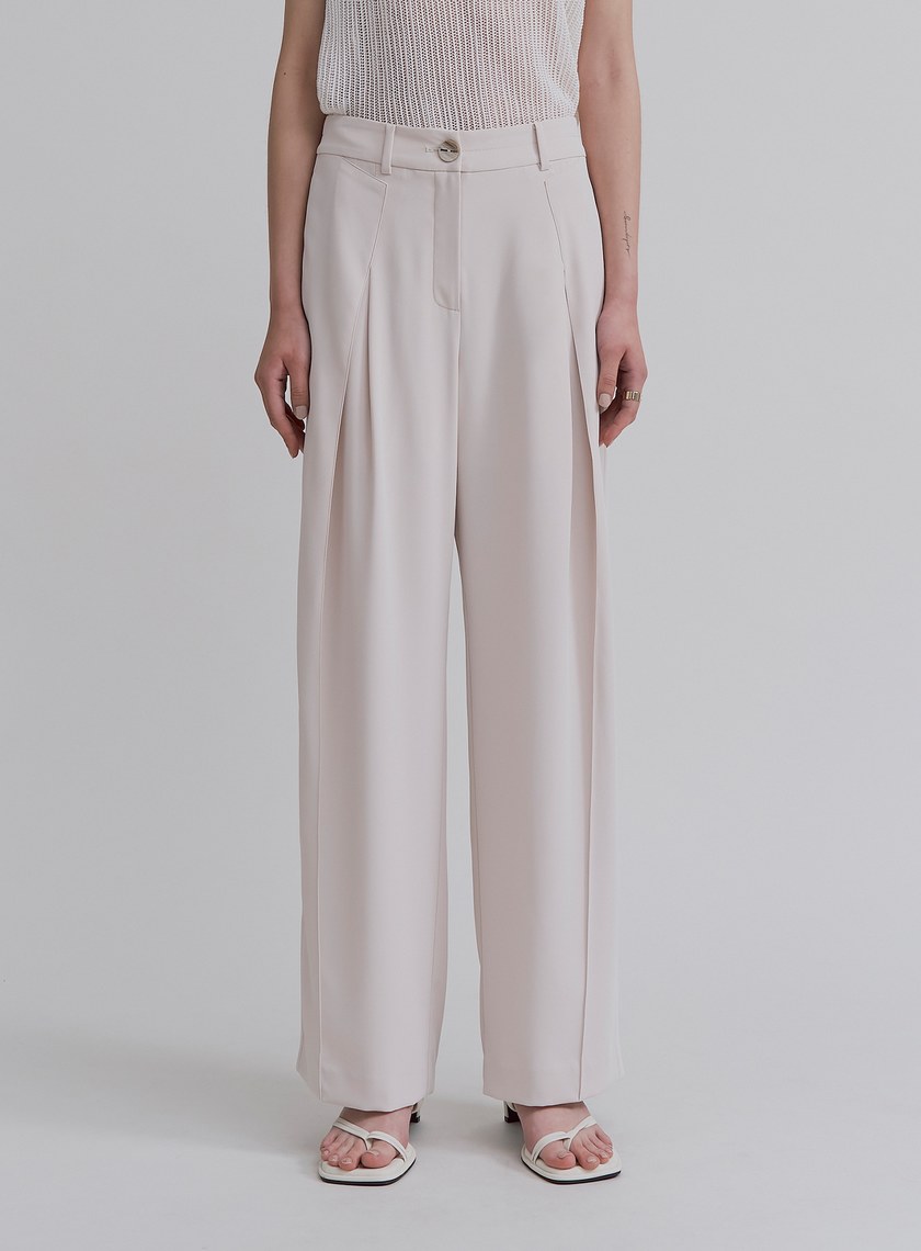 飄逸垂墜活褶直順寬褲