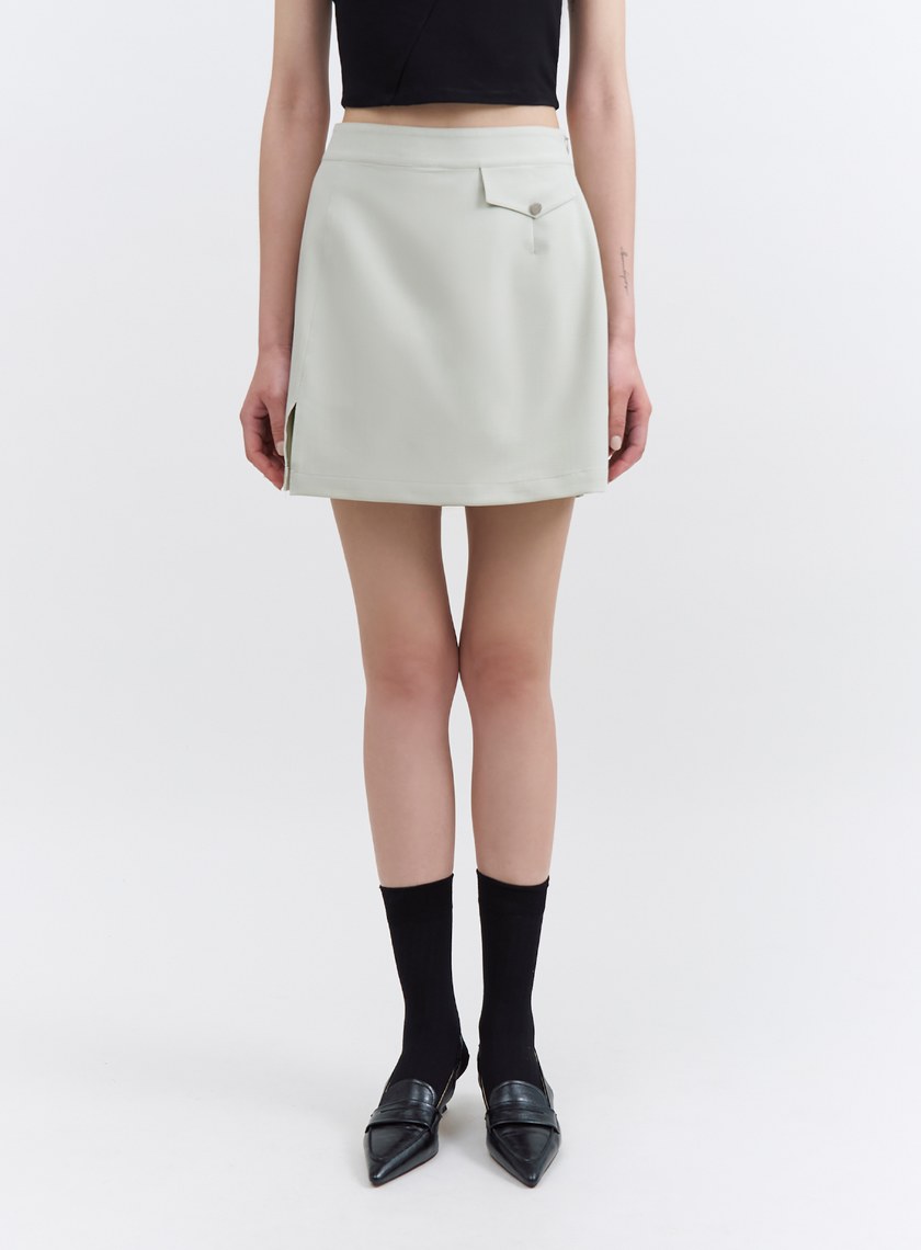 質感側開衩設計褲裙