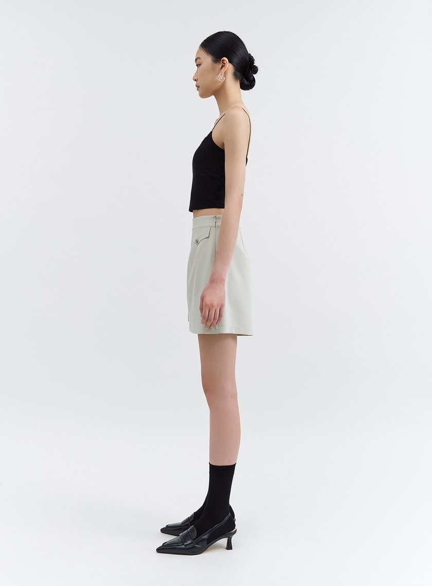 質感側開衩設計褲裙