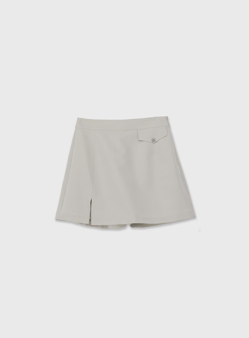 質感側開衩設計褲裙