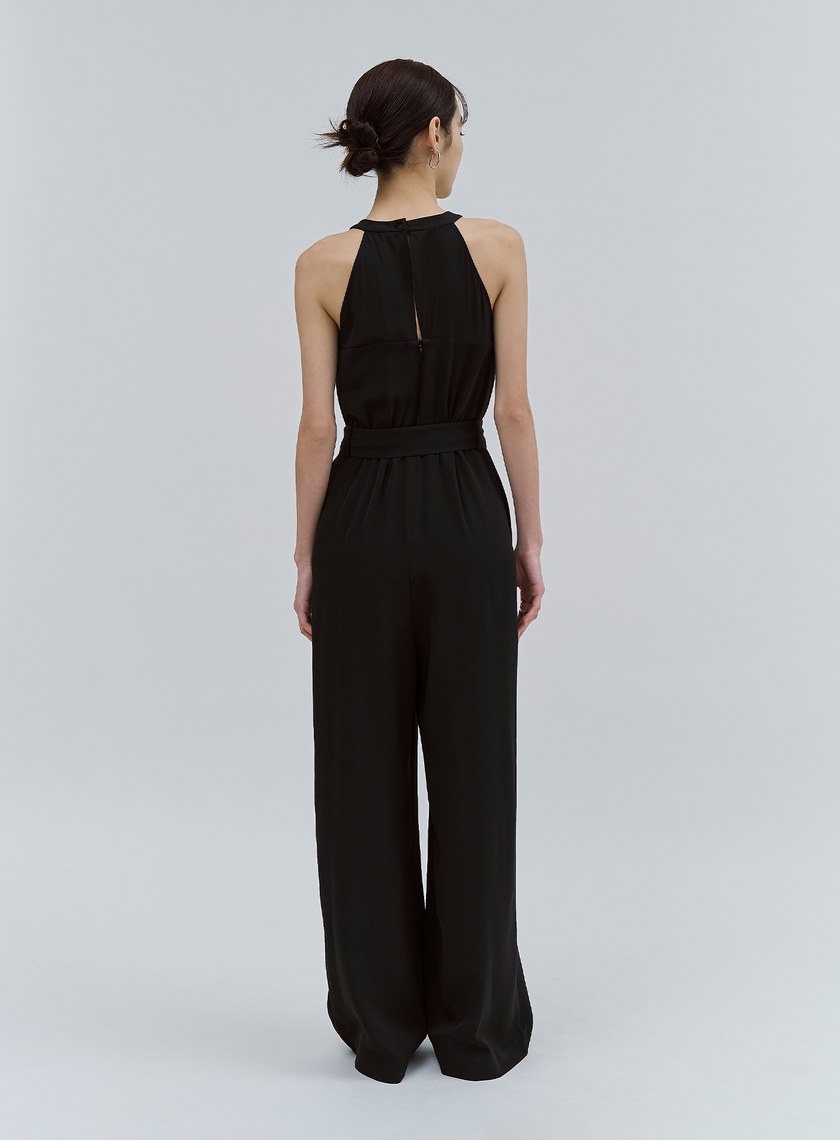 異材質拼接削肩BRA連身褲