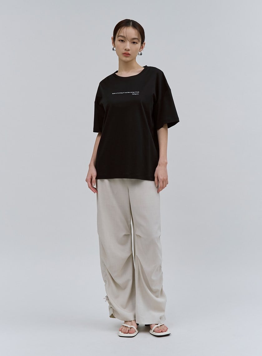 標語印花男友風短袖上衣