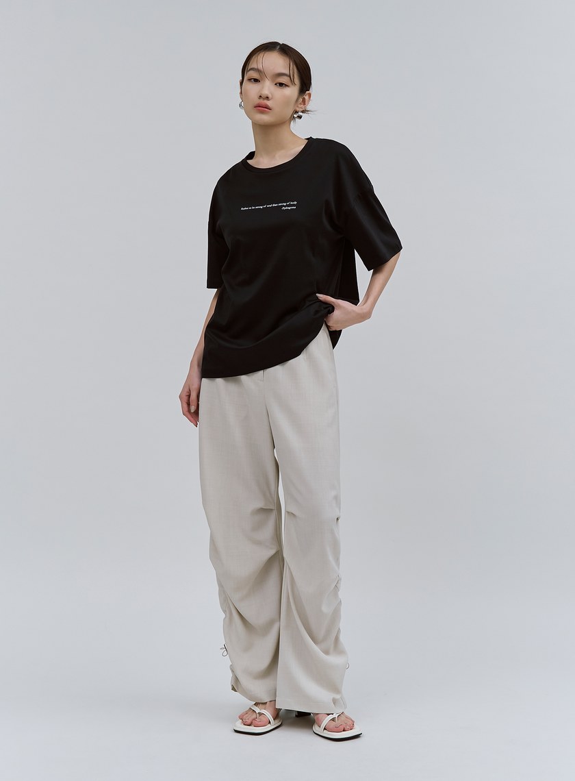 標語印花男友風短袖上衣