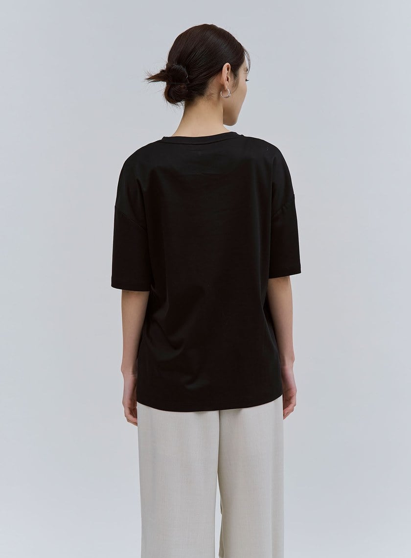 標語印花男友風短袖上衣