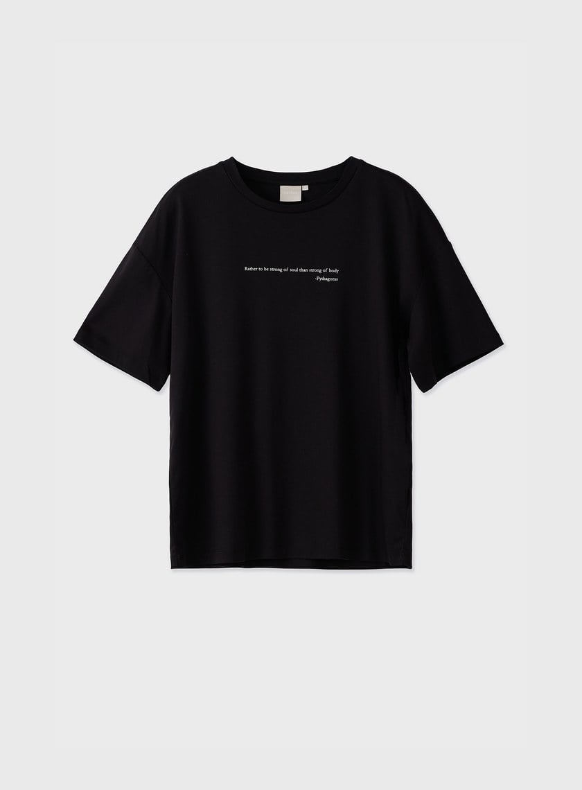 標語印花男友風短袖上衣