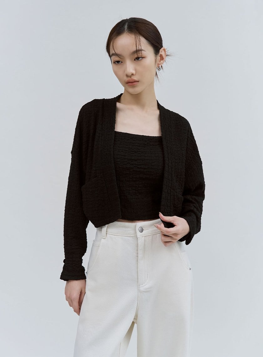 特殊肌理感連袖罩衫