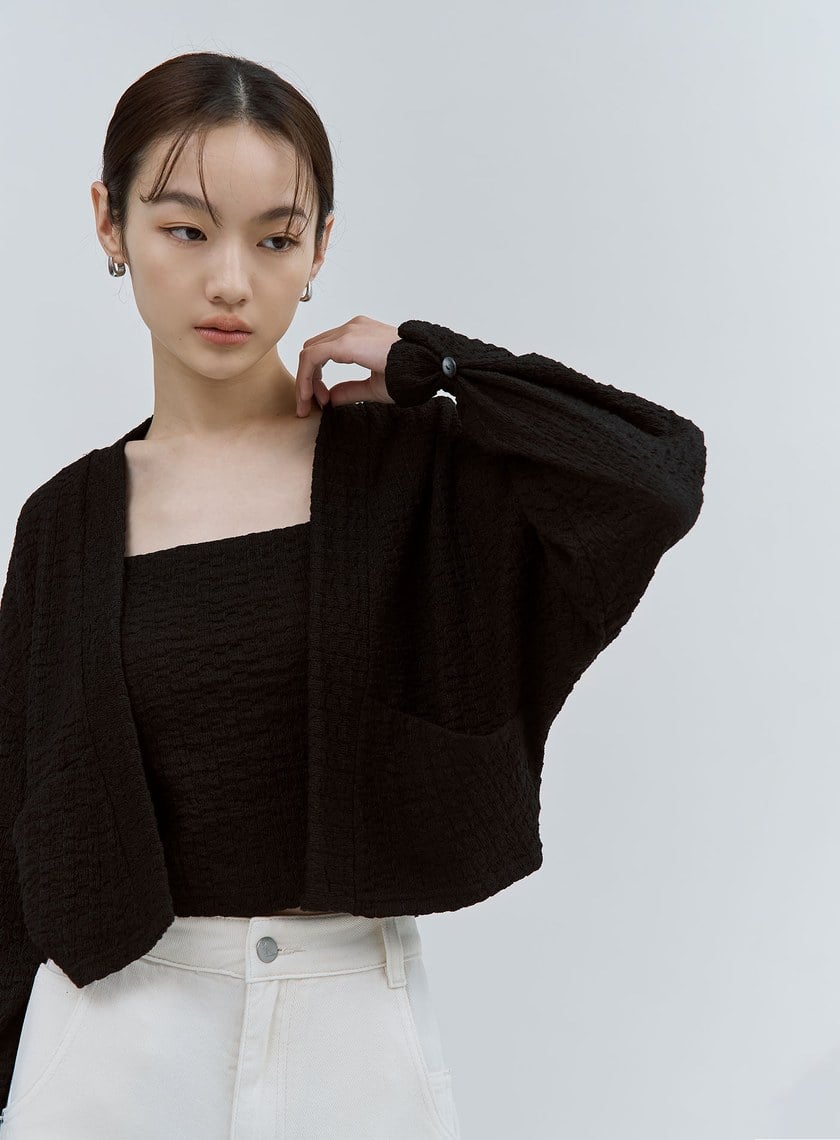 特殊肌理感連袖罩衫