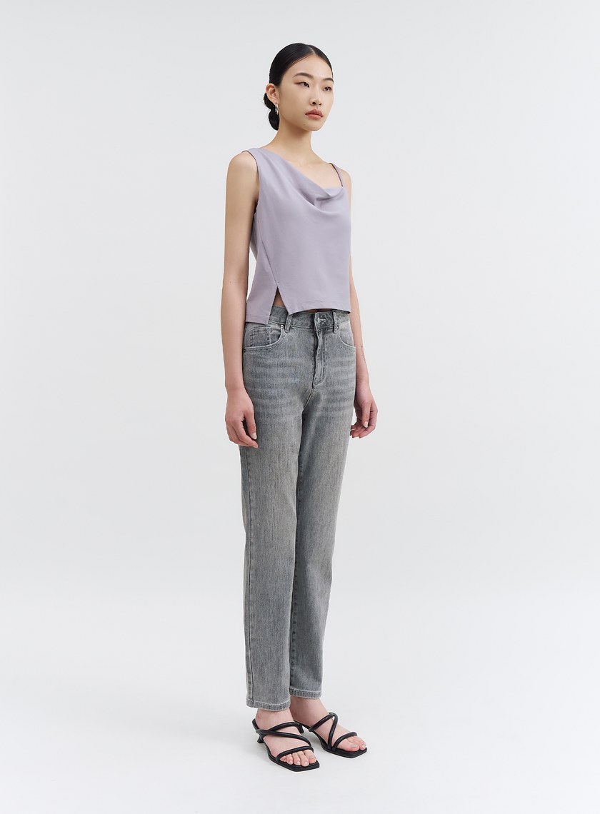 垂墜領小開衩BRA上衣