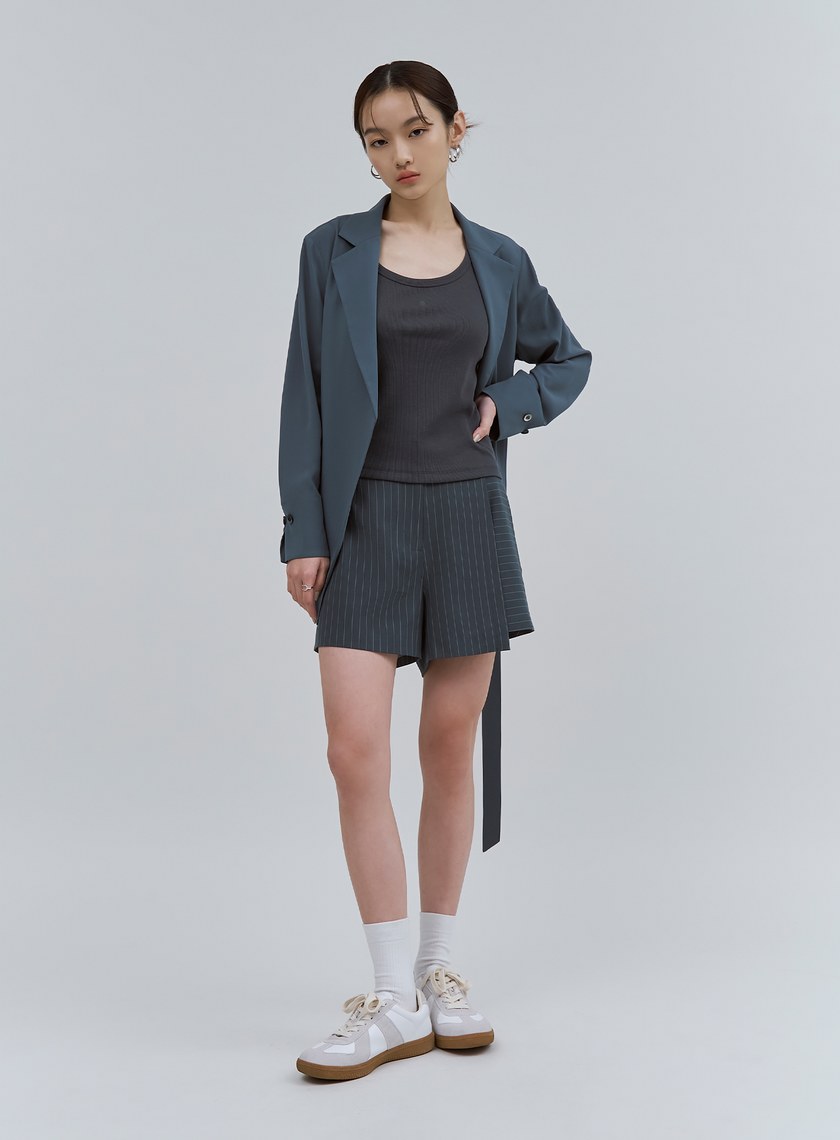 品牌LOGO刺綉羅紋背心