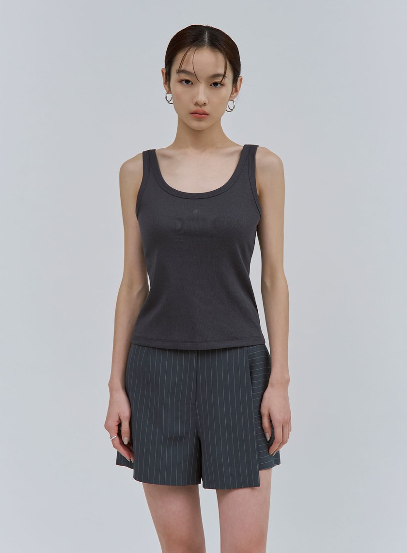 品牌LOGO刺綉羅紋背心