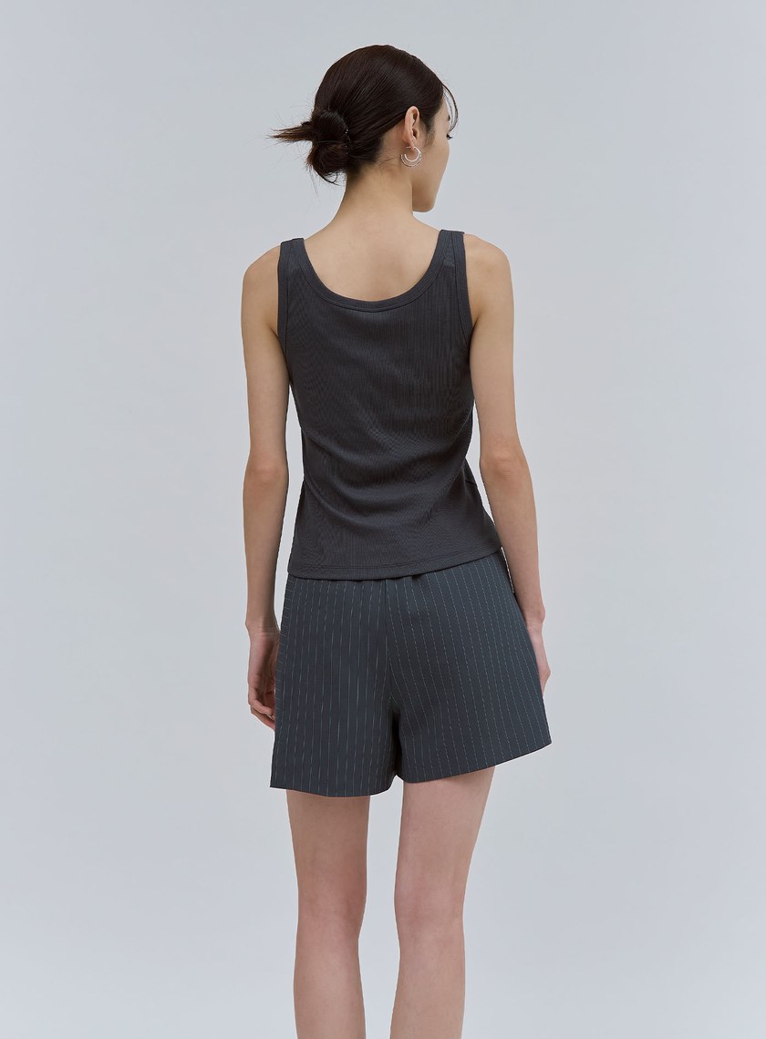 品牌LOGO刺綉羅紋背心