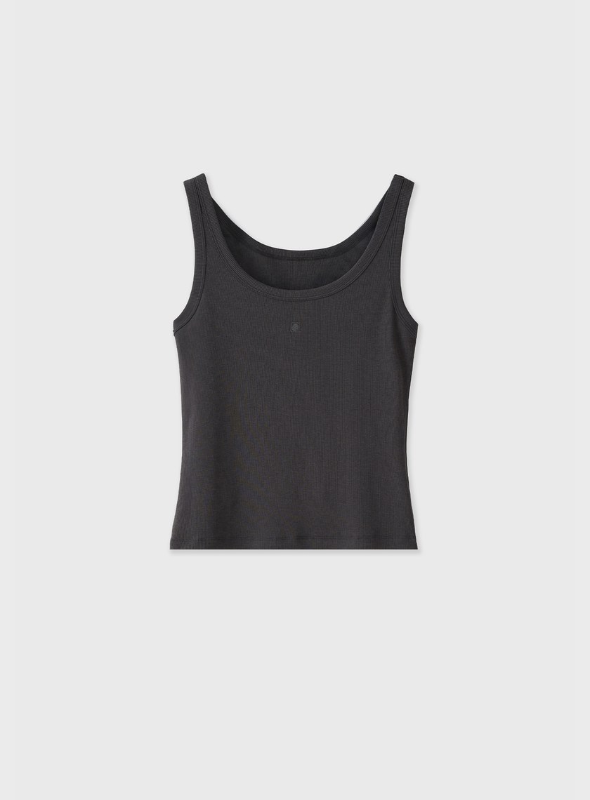 品牌LOGO刺綉羅紋背心