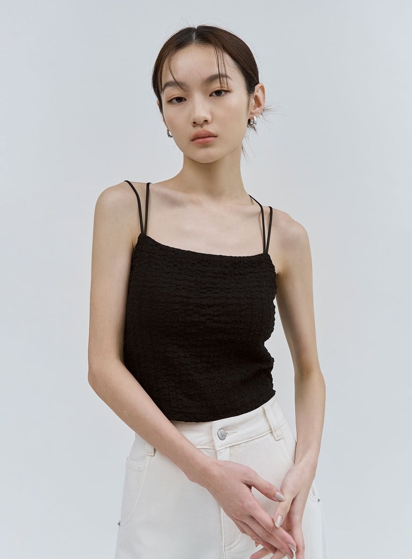 特殊肌理感細肩帶BRA上衣