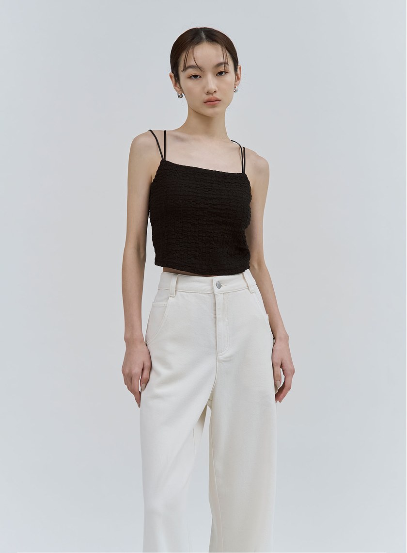 特殊肌理感細肩帶BRA上衣