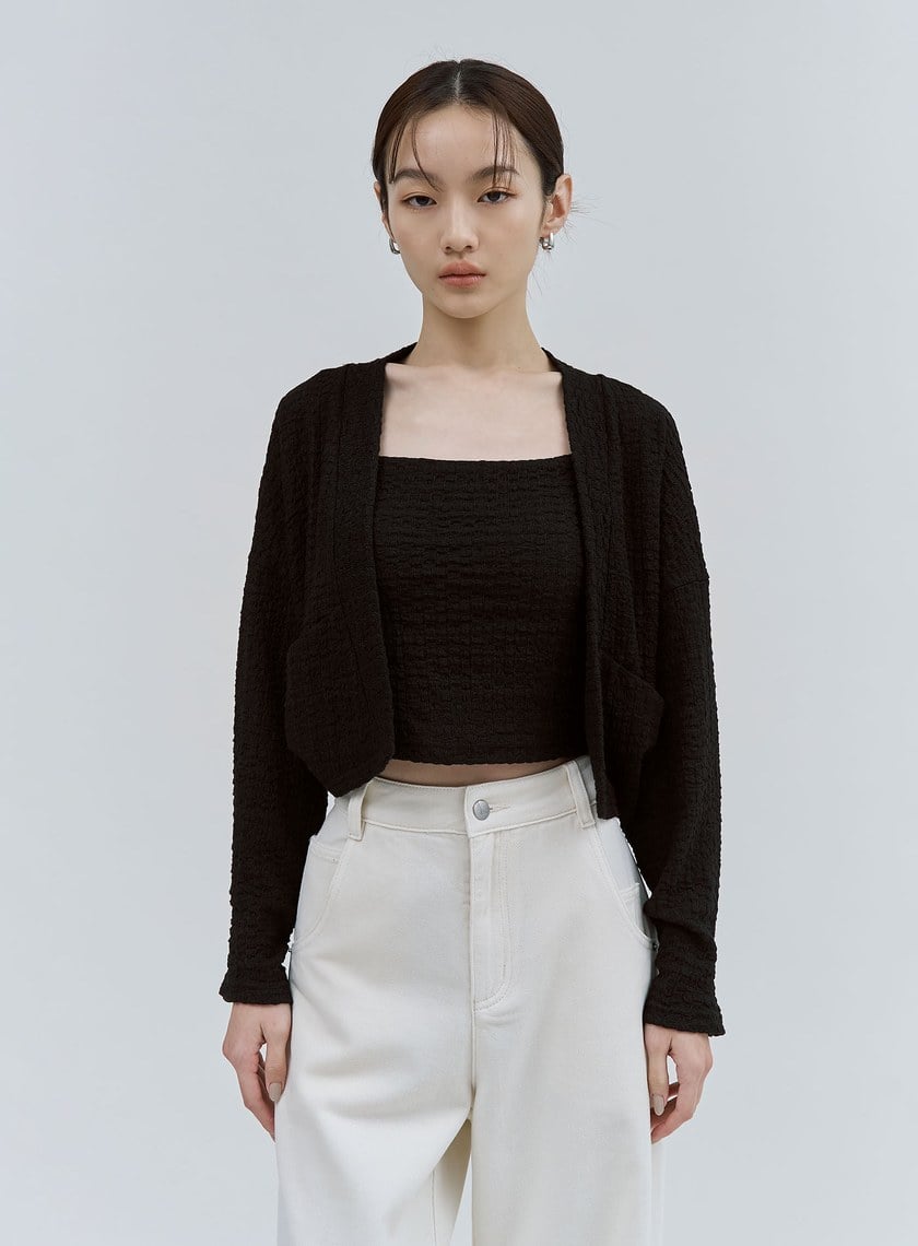 特殊肌理感細肩帶BRA上衣