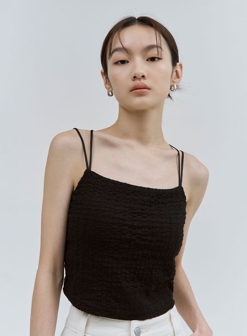 特殊肌理感細肩帶BRA上衣