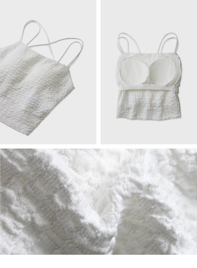 特殊肌理感細肩帶BRA上衣
