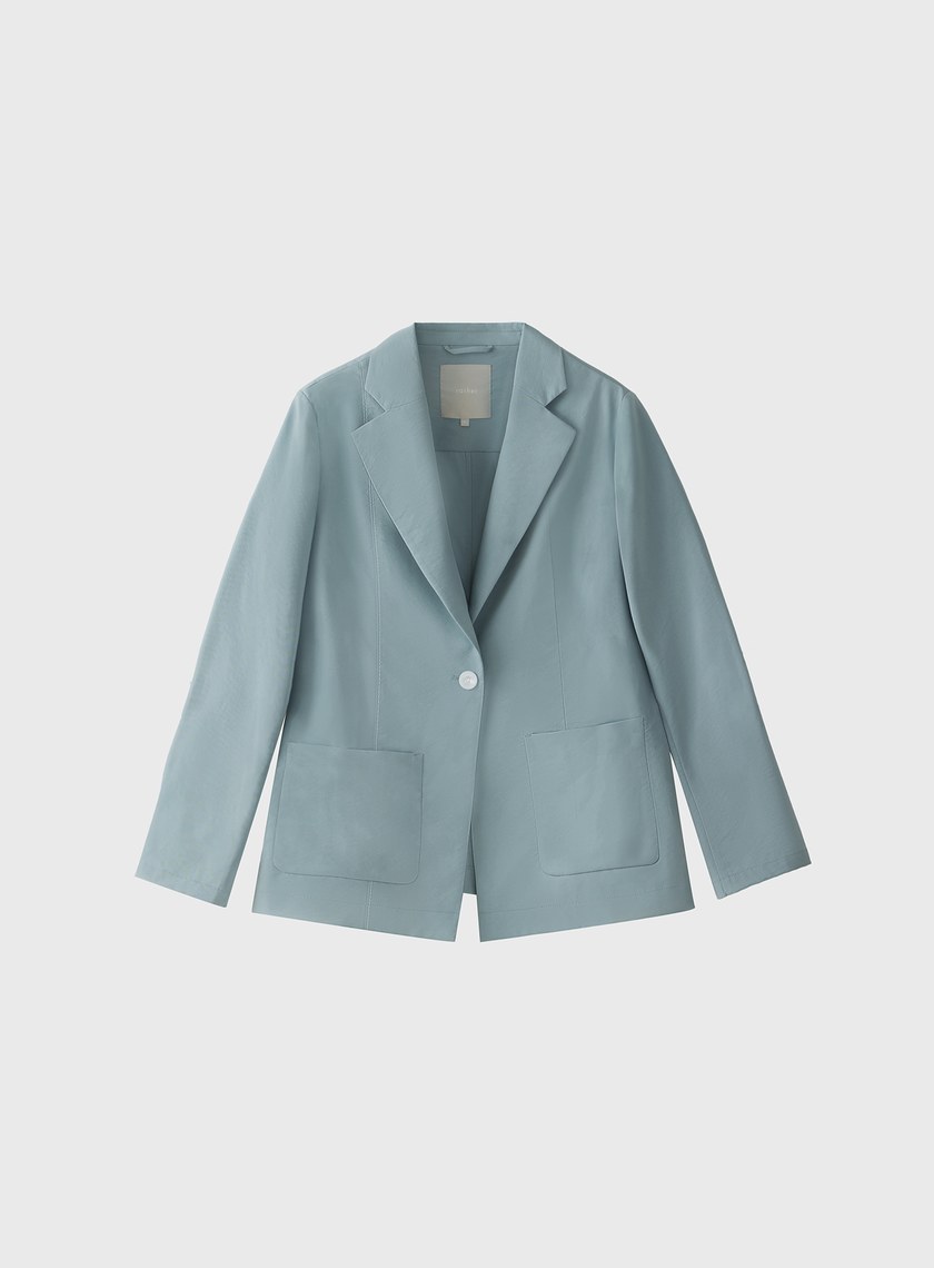 唯美湖水藍輕挺西裝外套