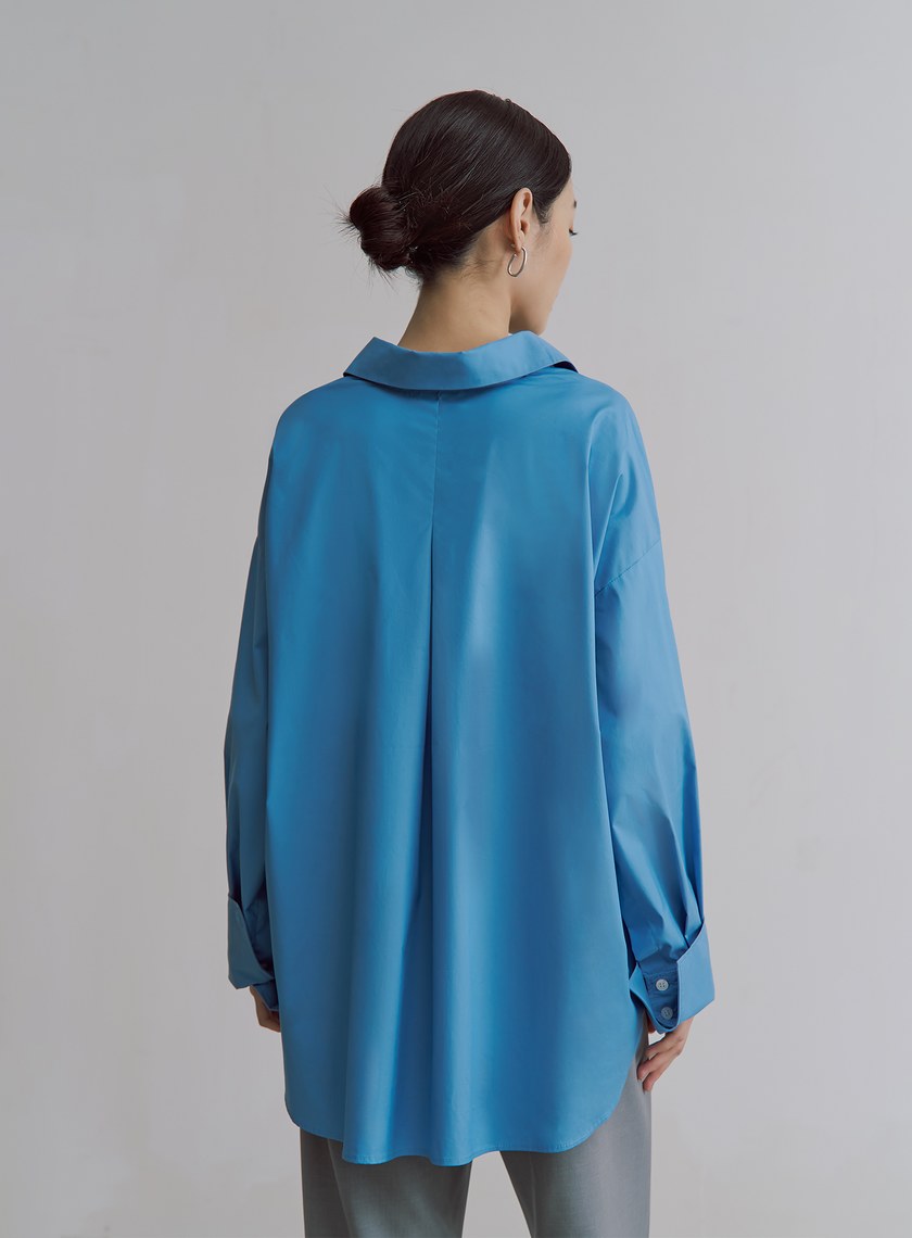 率性簡約寬版長袖襯衫