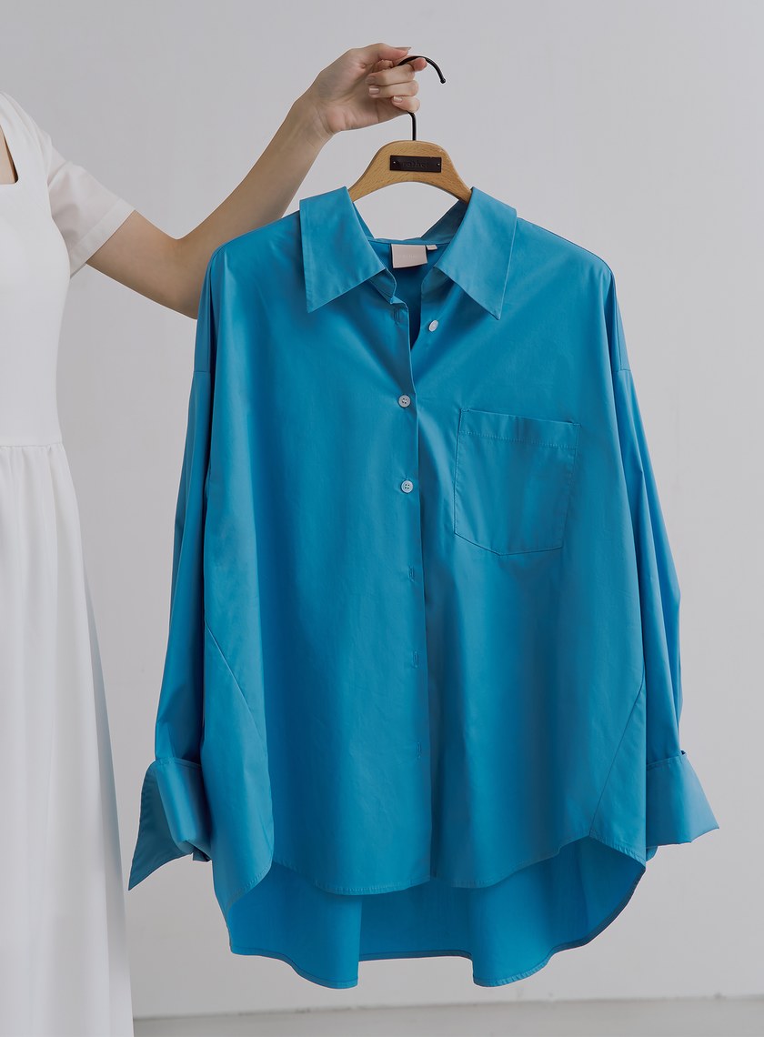 率性簡約寬版長袖襯衫