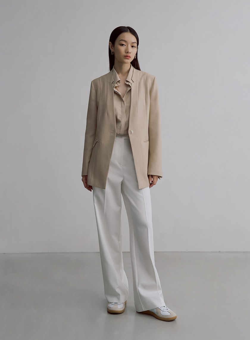 解構口袋天絲長袖襯衫