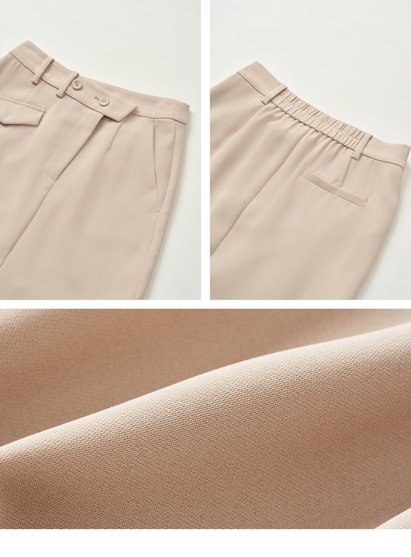 垂墜斜交曡腰頭開衩中長裙