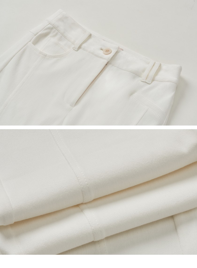 仿牛仔壓線彈性直筒褲