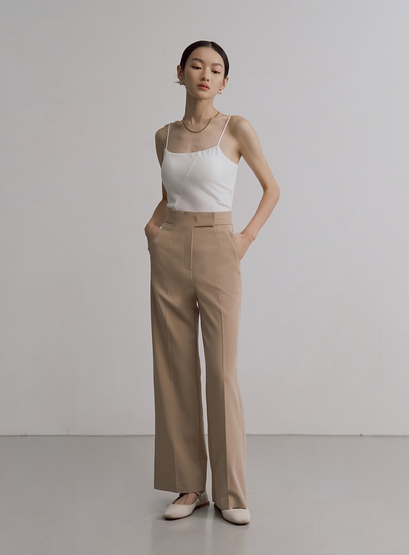 簡約質感落地西裝寬褲