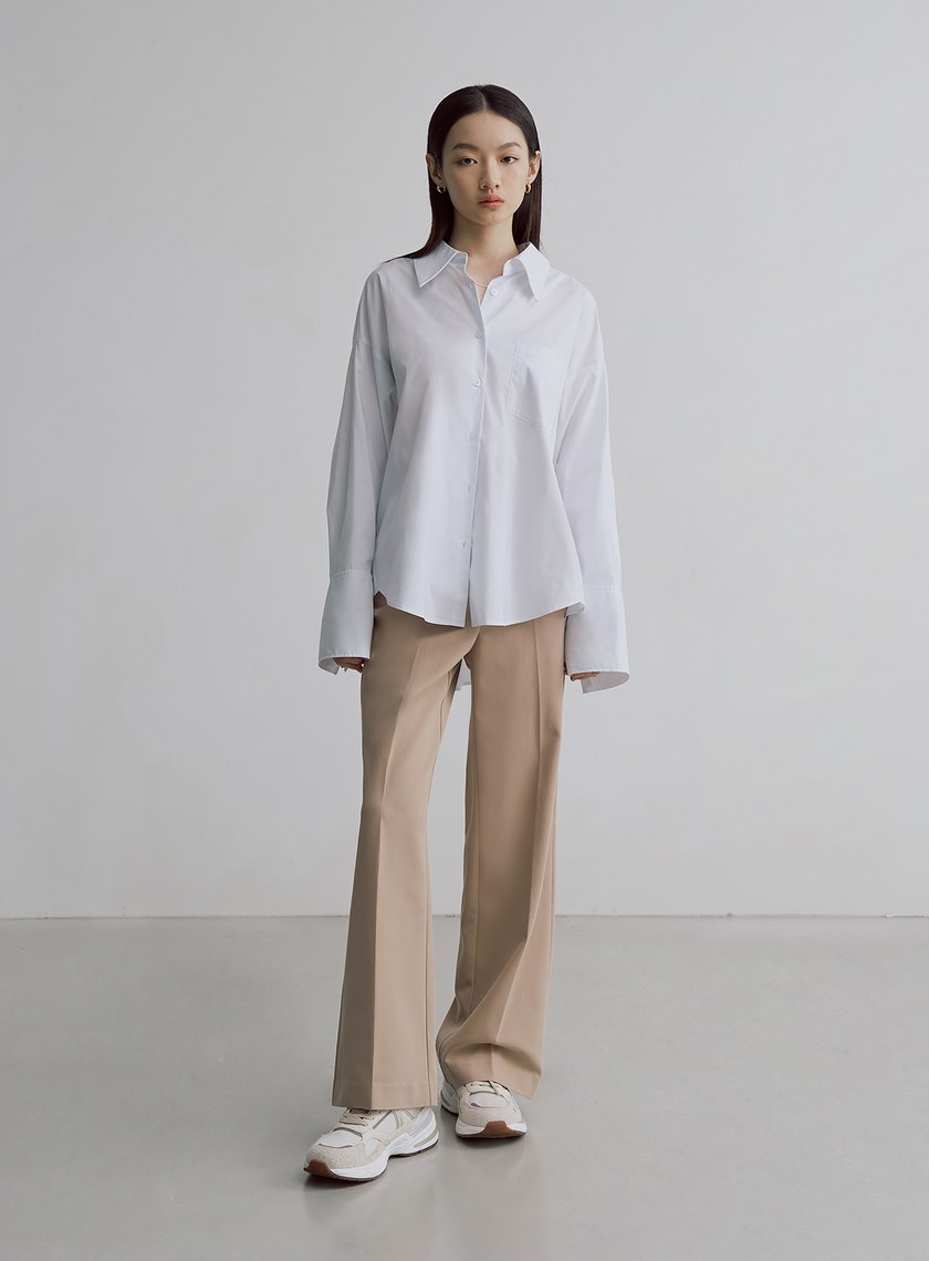 簡約質感落地西裝寬褲