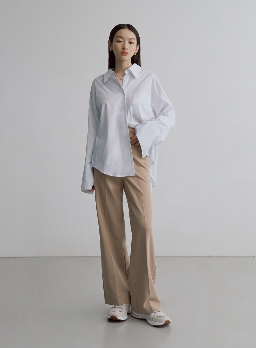 簡約質感落地西裝寬褲
