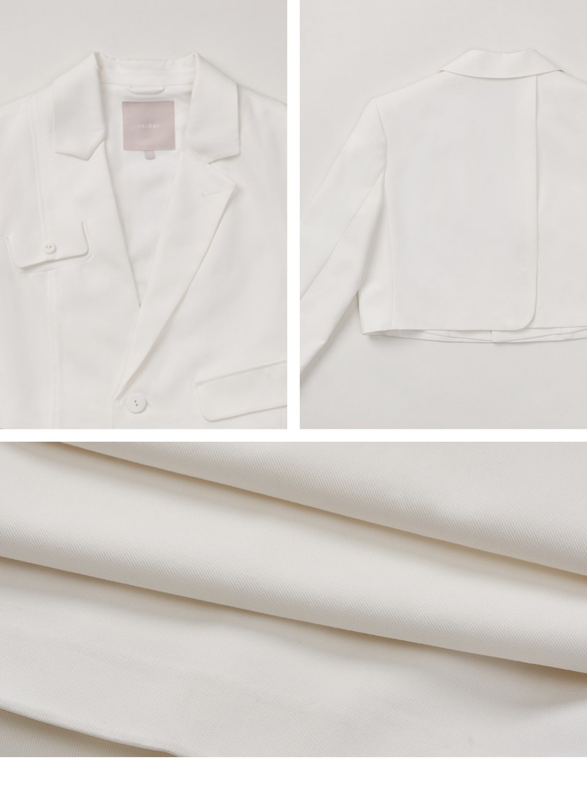 質感不對稱短版西裝外套