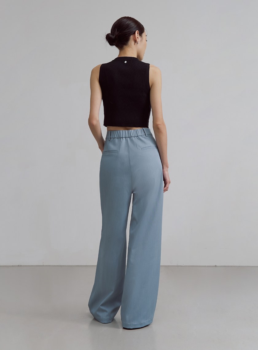 率性高腰立體口袋寬褲