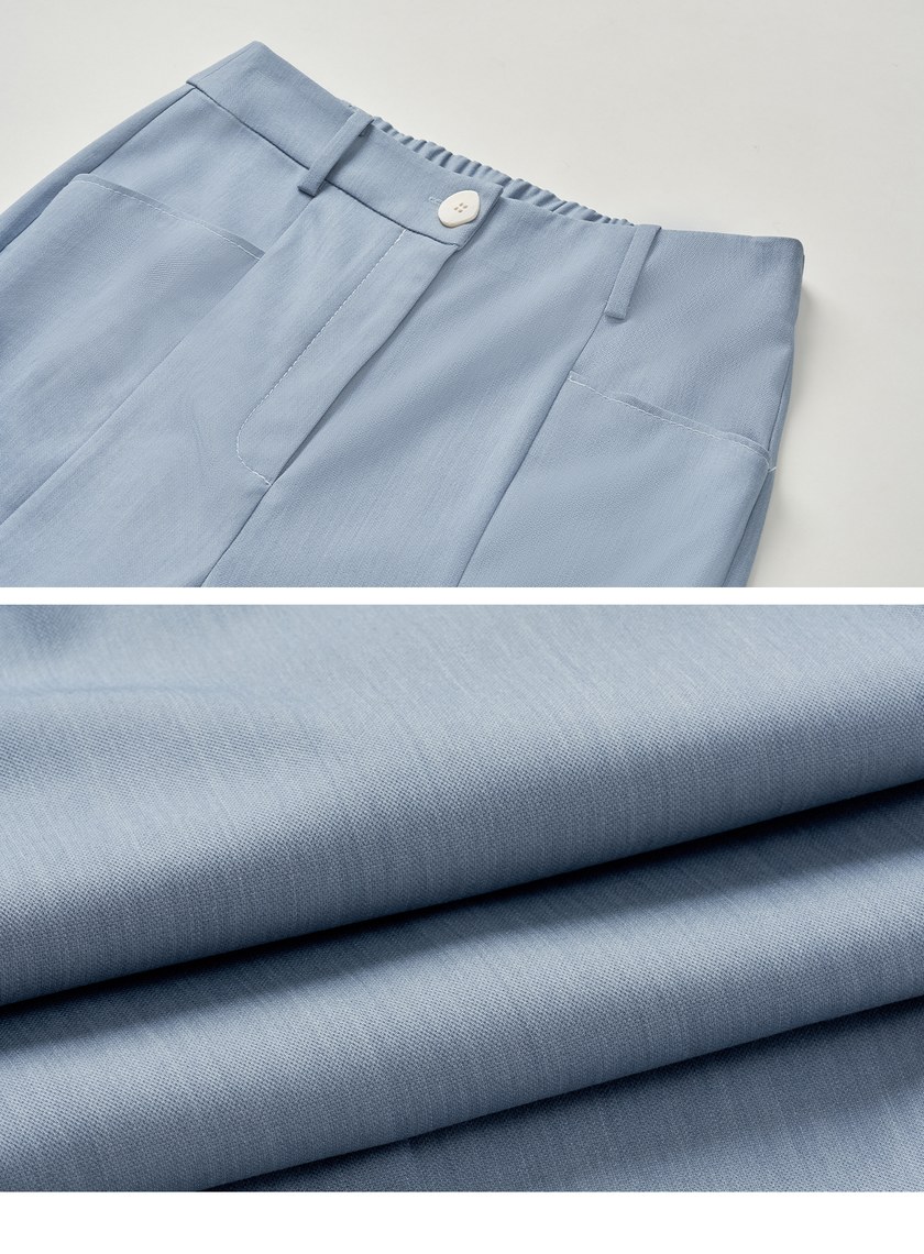 率性高腰立體口袋寬褲