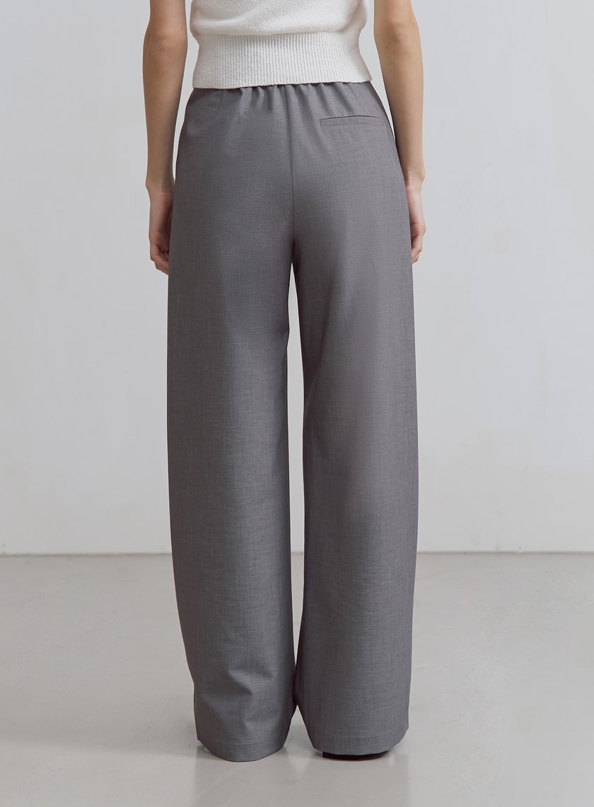 輕挺側開衩直筒西裝褲