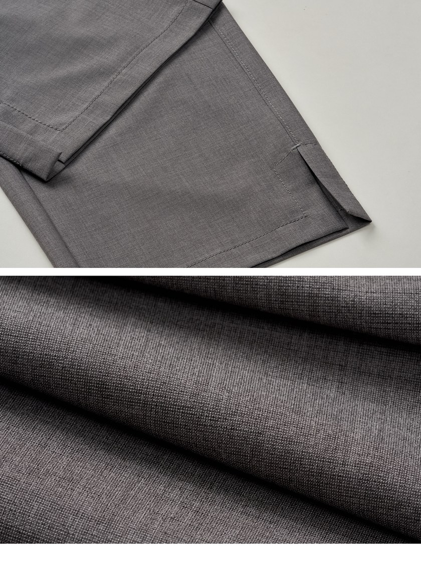 輕挺側開衩直筒西裝褲