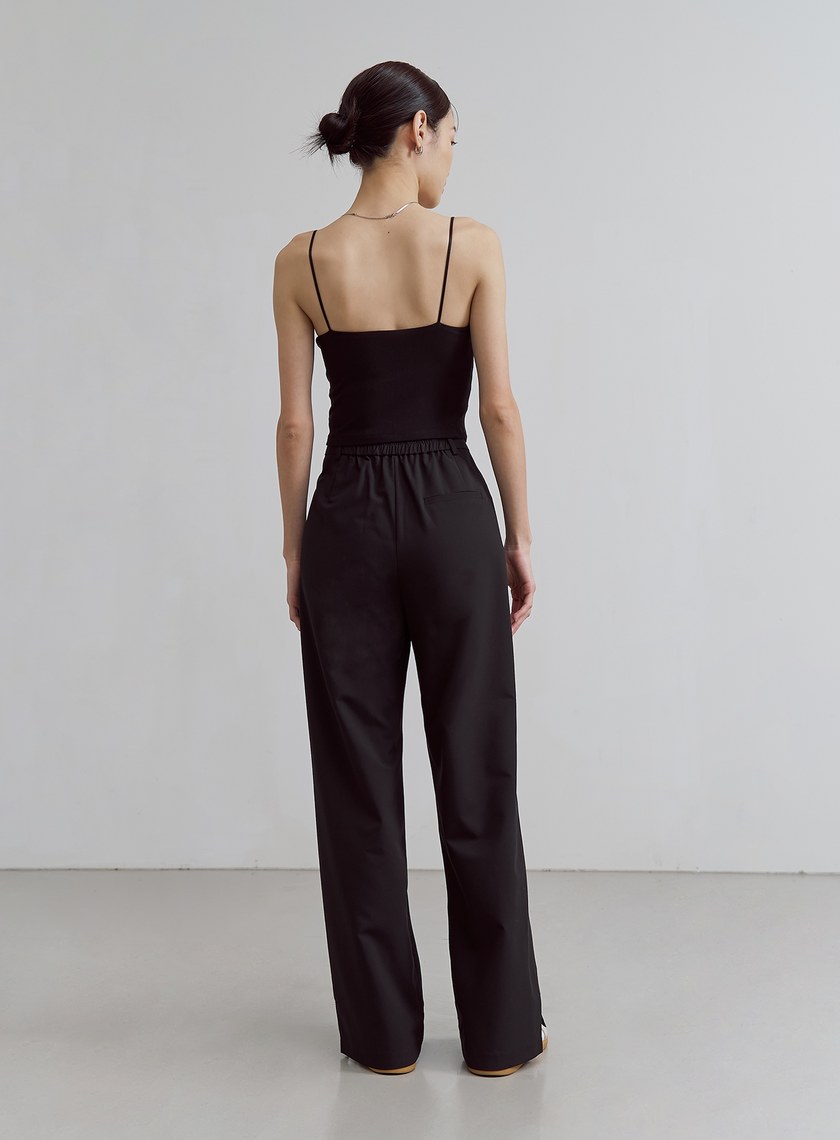 輕挺側開衩直筒西裝褲