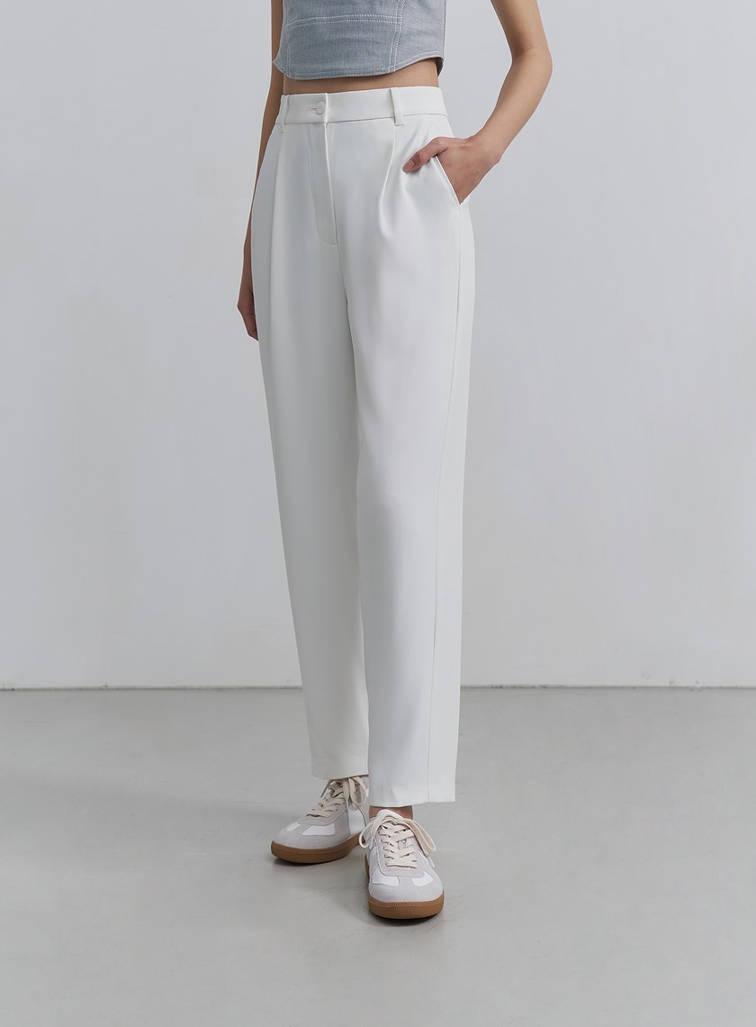 輕柔涼感錐形西裝褲