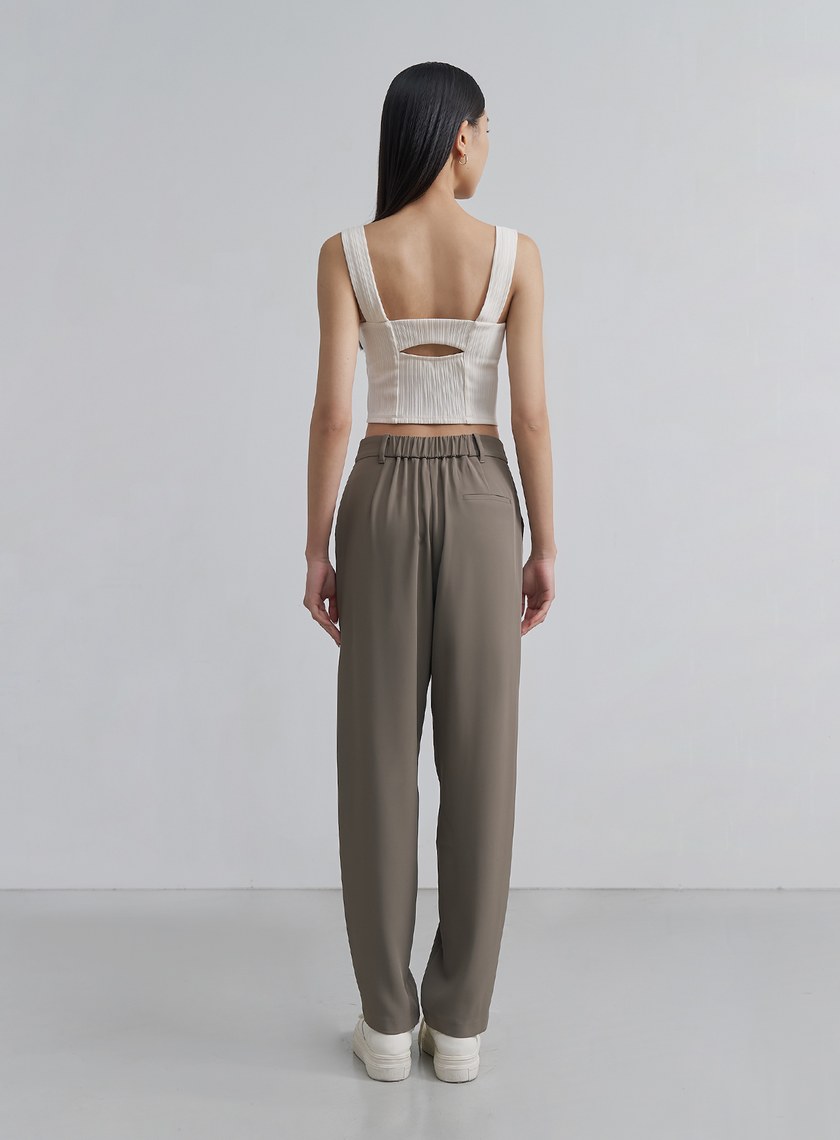 輕柔涼感錐形西裝褲