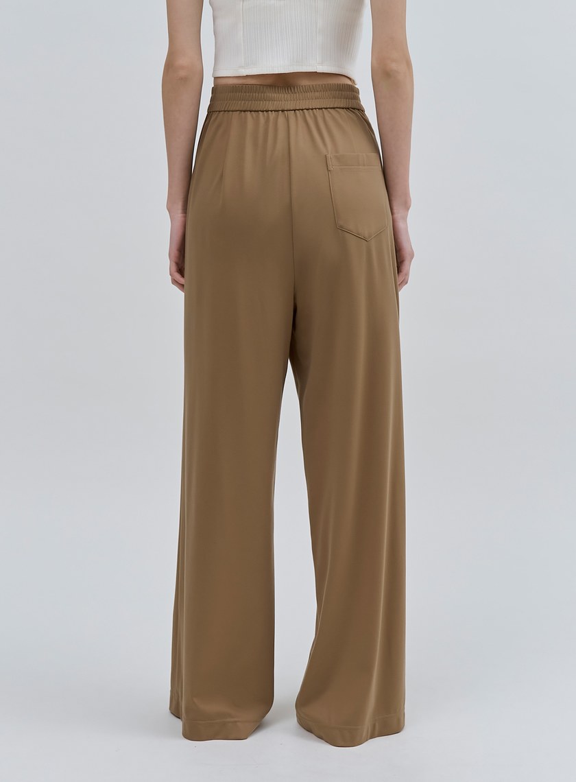 天絲涼感開衩針織落地褲