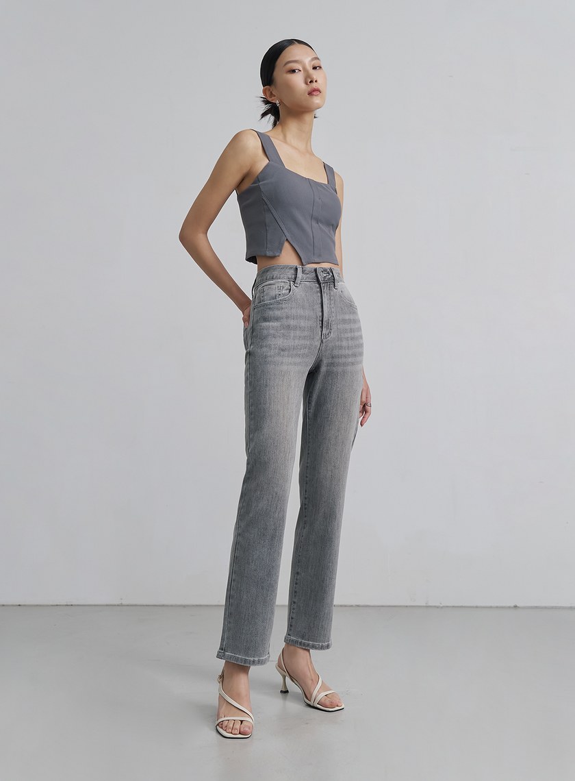 個性水洗修身牛仔褲